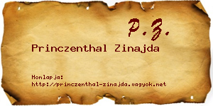 Princzenthal Zinajda névjegykártya